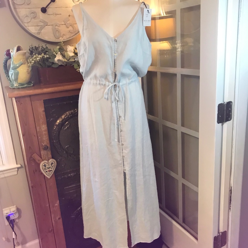 Bella Dahl Light Blue Linen Maxi Dress